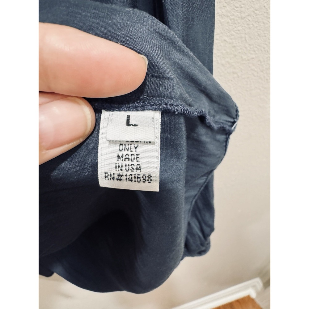Ramy Brook Paris Poet Blouse Navy Blue Size Large Flowy - Picture 6 of 7